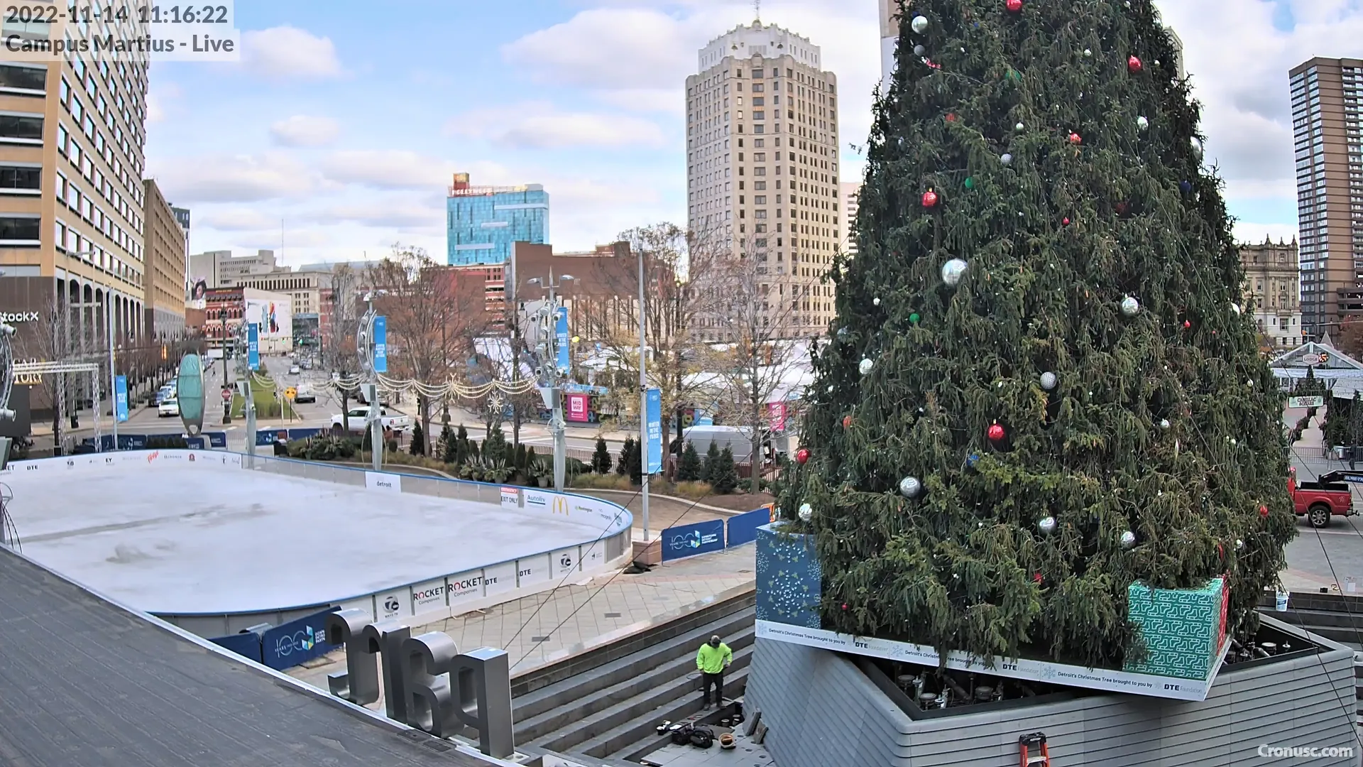 Live camera view of Campus Martius in Detroit