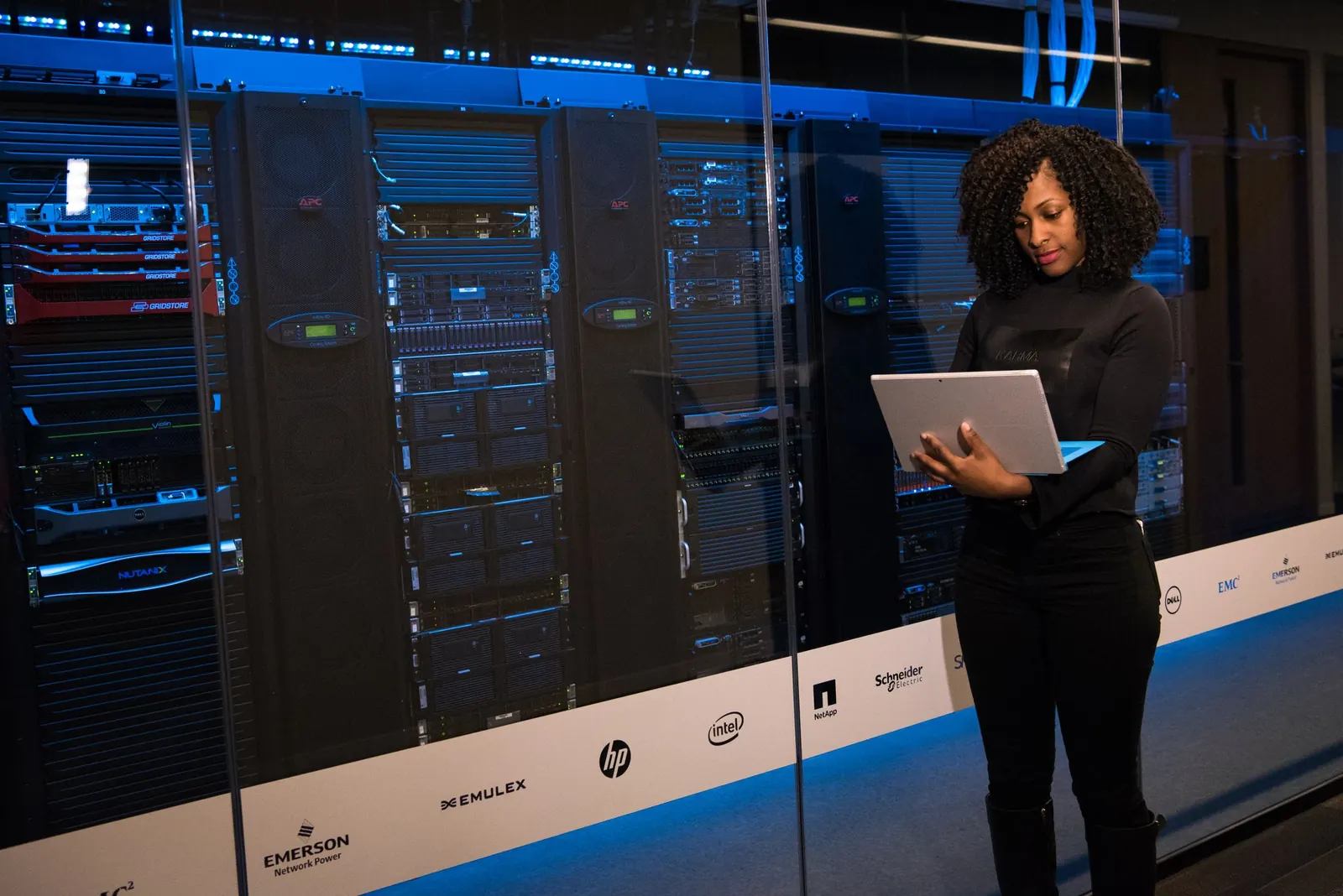 Engineer managing a business fiber network