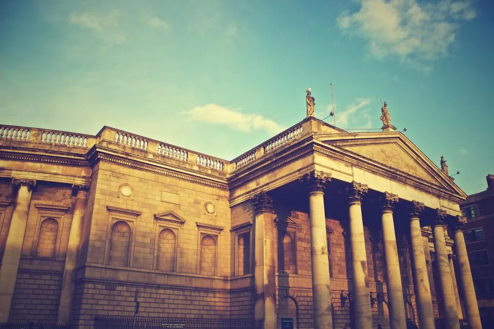 Bank building with classic columns