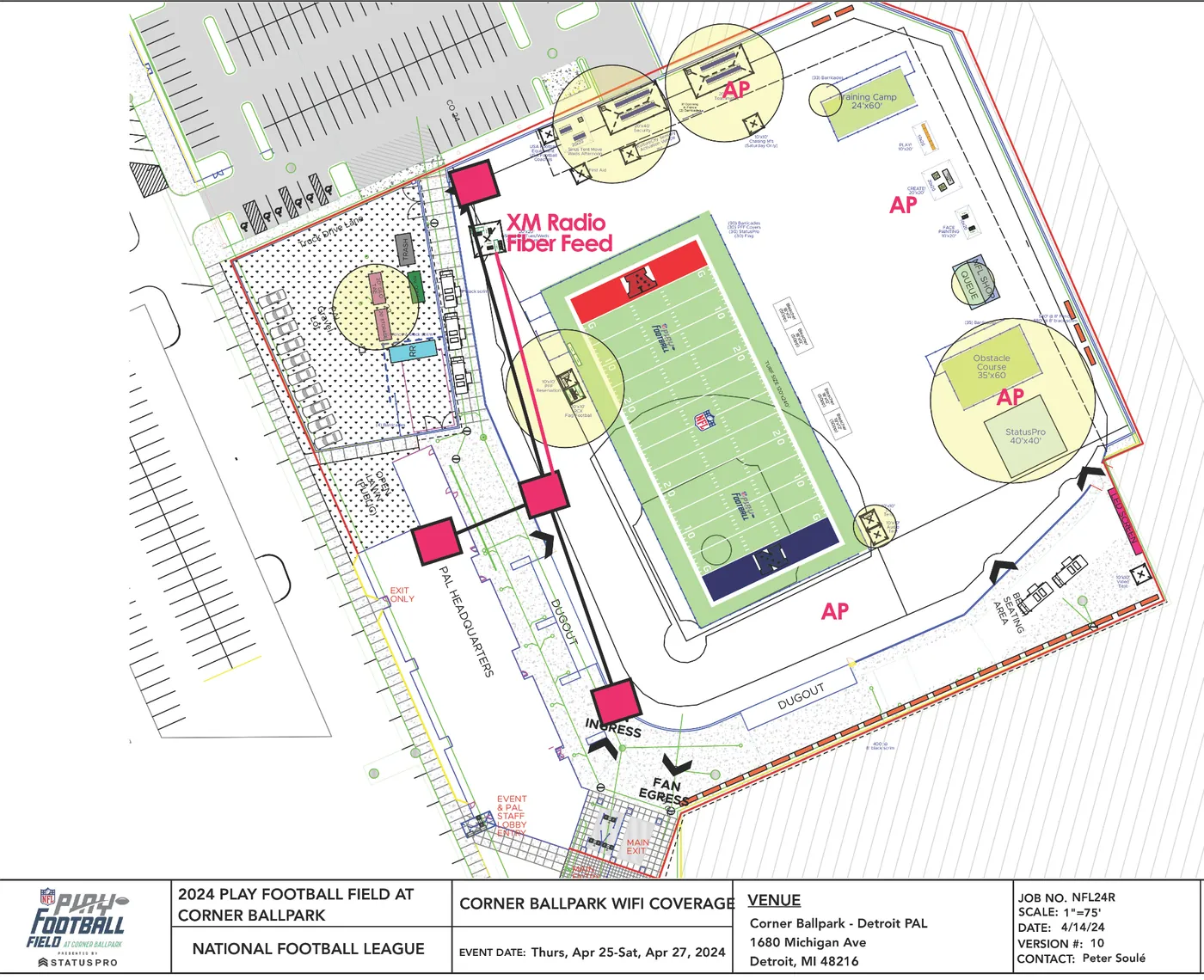 Cronus Wi-Fi coverage plan for the 2024 NFL Draft
