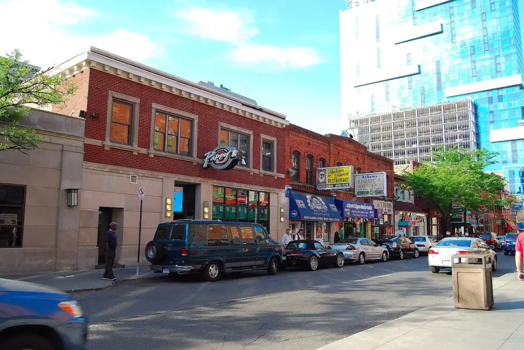 Monroe Street in Greektown, Detroit