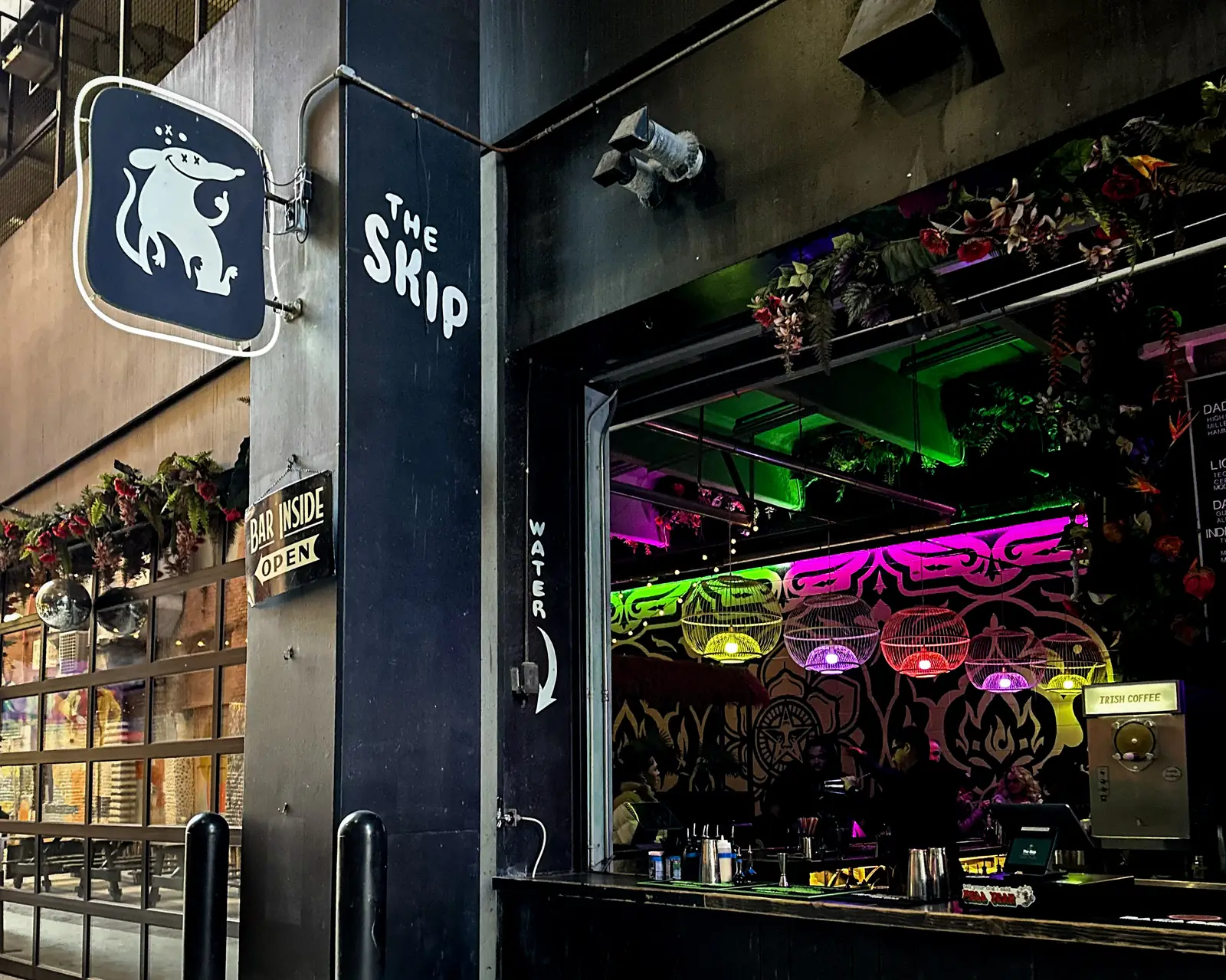 Bar entrance in a downtown Detroit alley