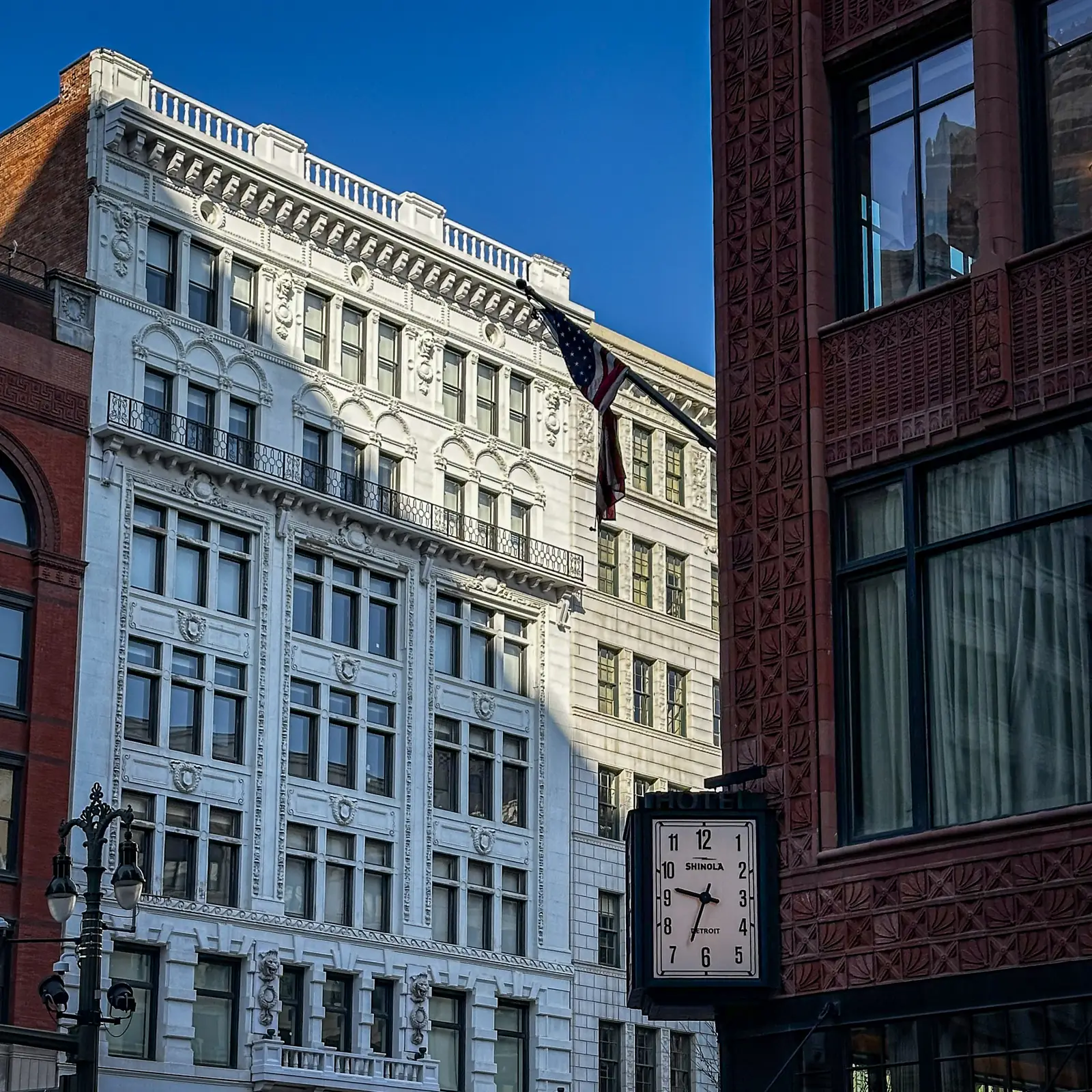 Historic Detroit building with elevators and alarm systems
