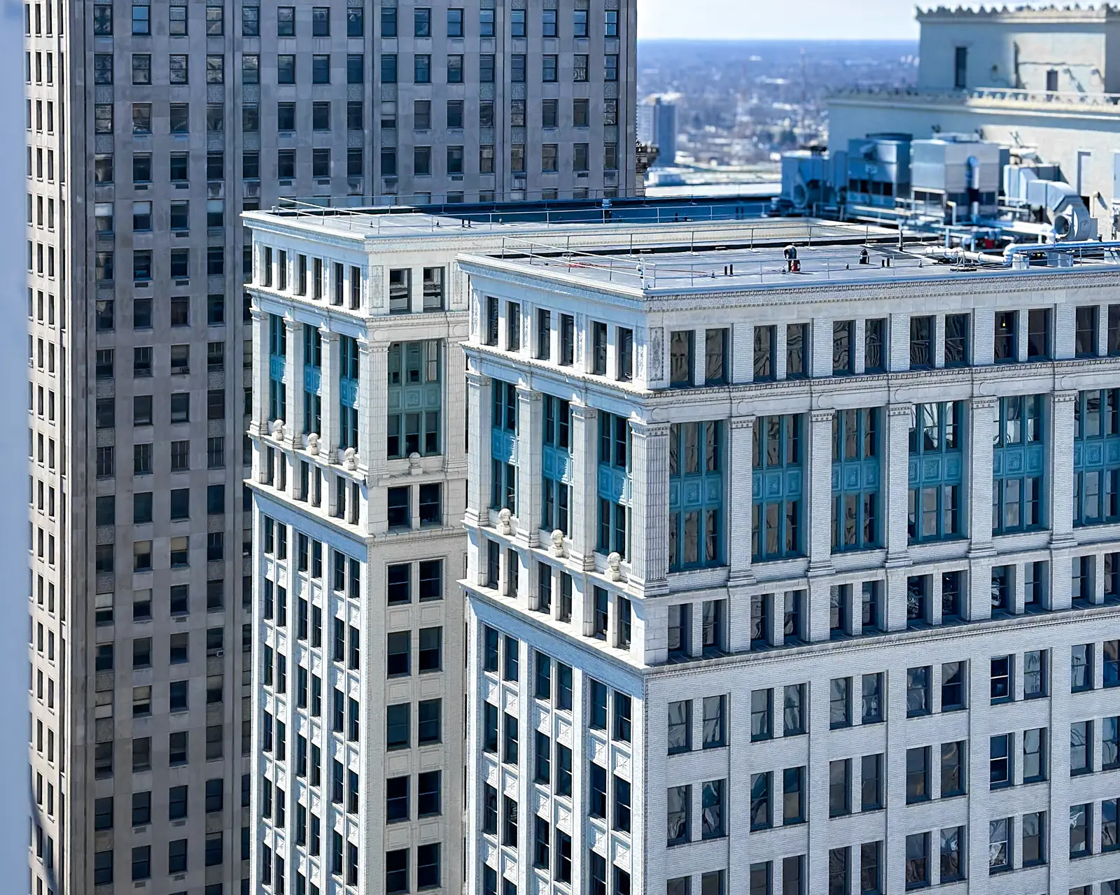 Office buildings in downtown Detroit